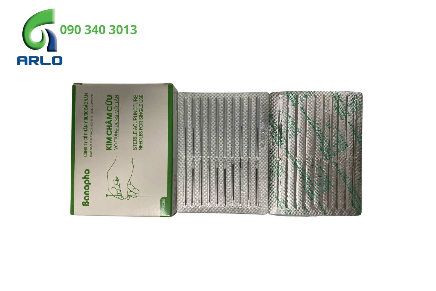 Kim đẩy chỉ Banapha vô trùng dùng một lần vỉ 10 cán thép